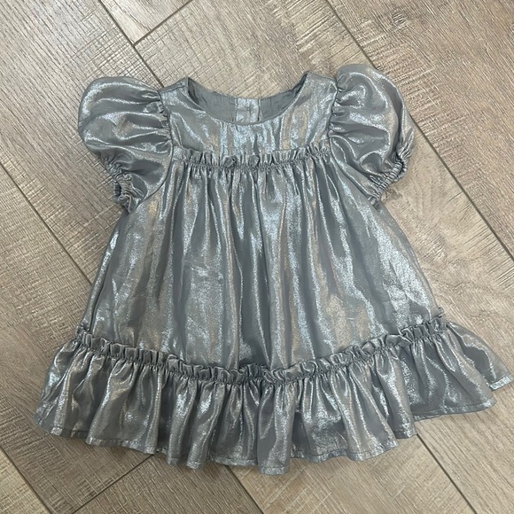 Silver Metallic Baby Dress 3-6M Baby Gap - Picture 1 of 2